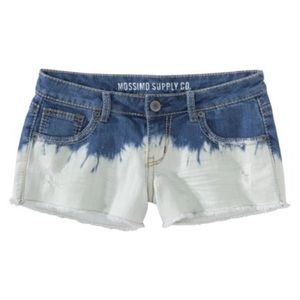Dip dye short jean shorts
